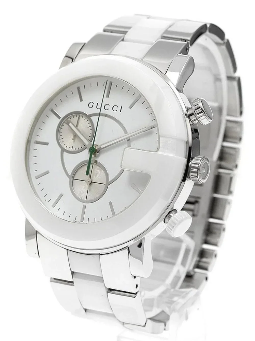 GUCCI G Chrono 101M/YA101345 Chronograph white Dial Quartz Men's Watch